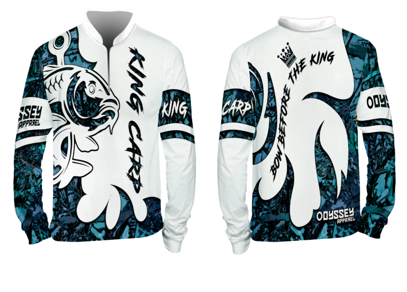 design 22 carp blue fishing shirt