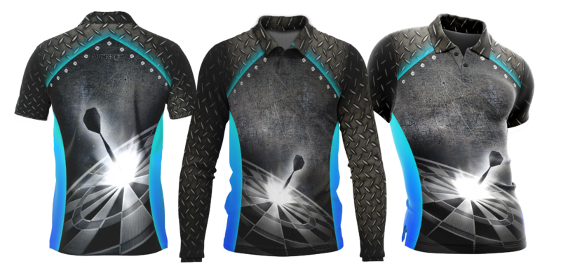 odyssey darts shirt metal blue