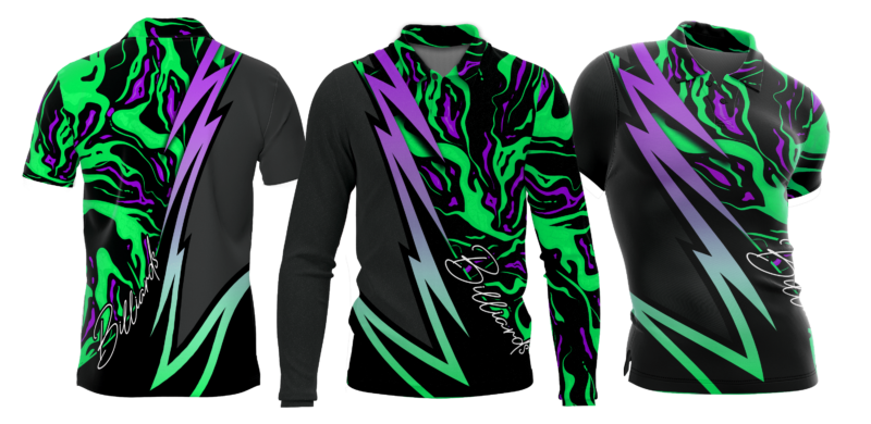 odyssey pool shirt thunder green purple
