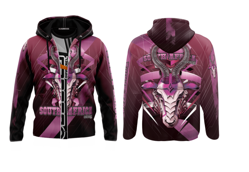 metallic south african hoodie pink