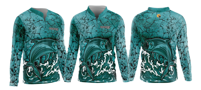 fishing shirt d56 tigerfish teal