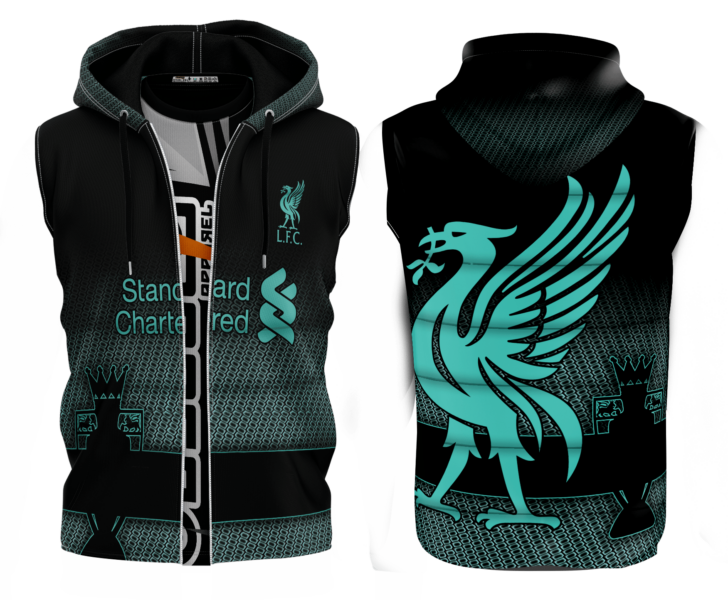 Liverpool Black Hoodie Sleeveless