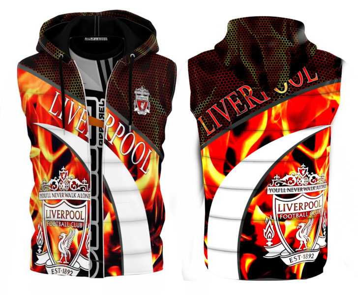 Flames Liverpool Sleeveless Hoodie