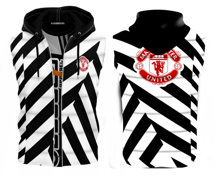 Manchester United Striped Sleeveless Hoodie