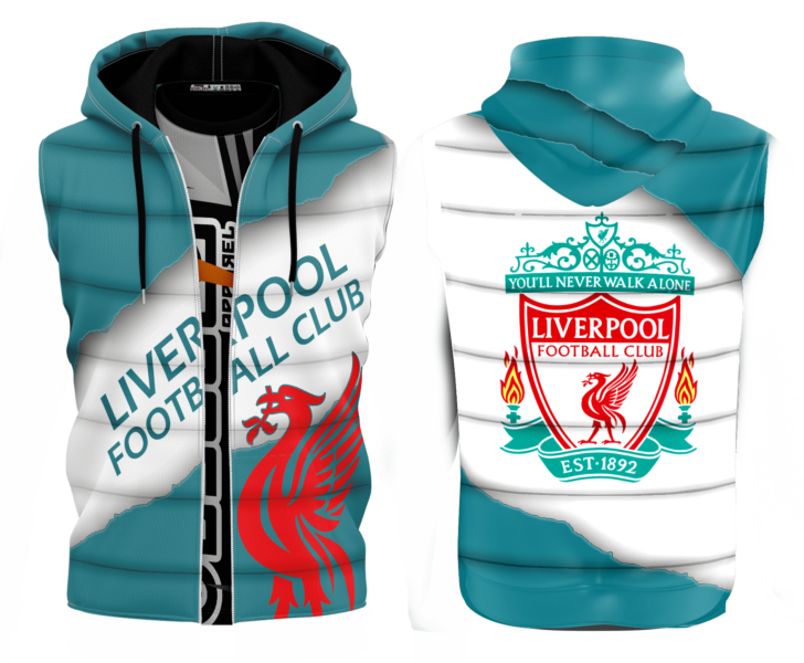 Liverpool Teal Hoodie Sleeveless