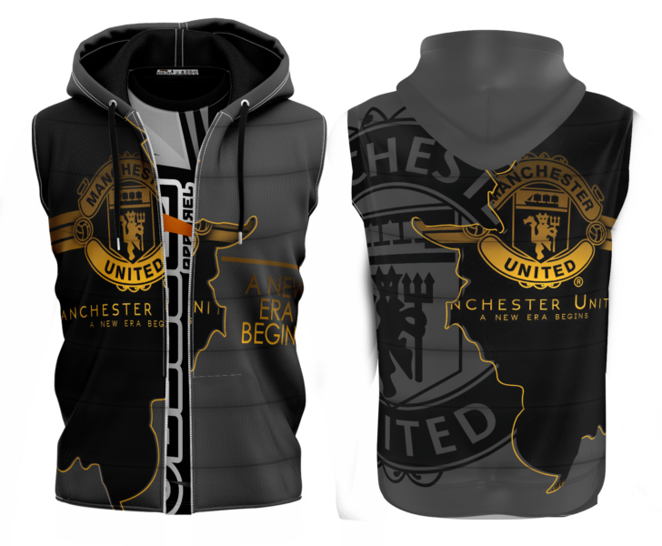 Manchester United Grey Sleeveless Hoodie