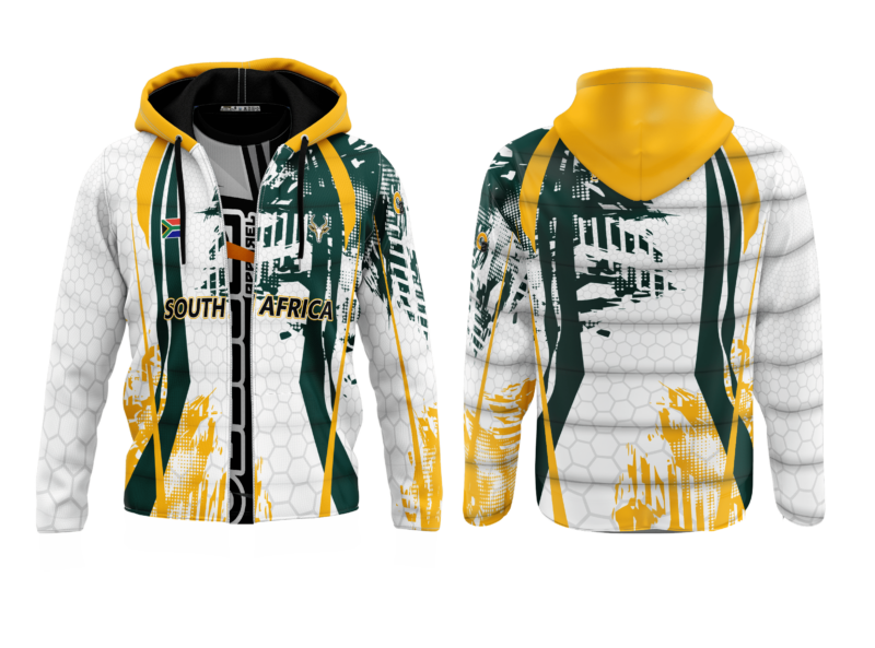 south african hexagon hoodie white