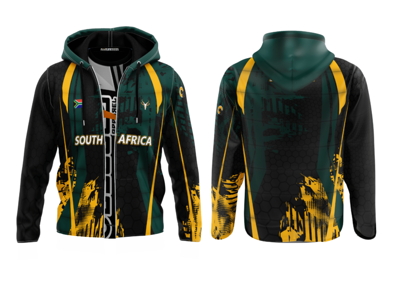 south african hexagon hoodie black