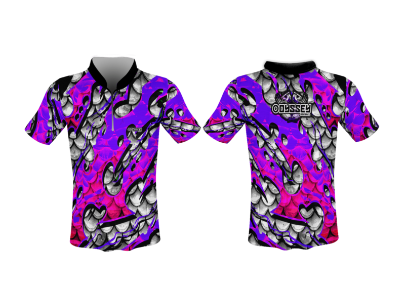 scales purple fishing shirt