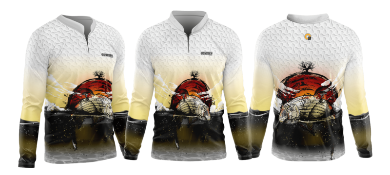 tigerfish white fishing shirt