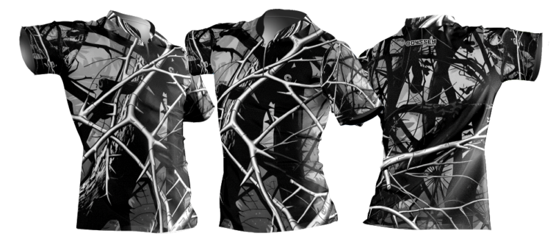 ladies camo shirt syck black white