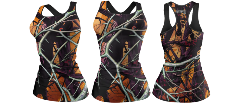 Ladies Camo Tank top - Camo Syck - Orange